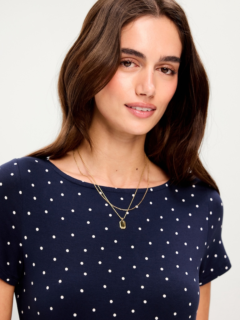 Short-Sleeve Mini Swing Dress