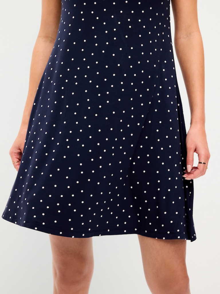 Short-Sleeve Mini Swing Dress