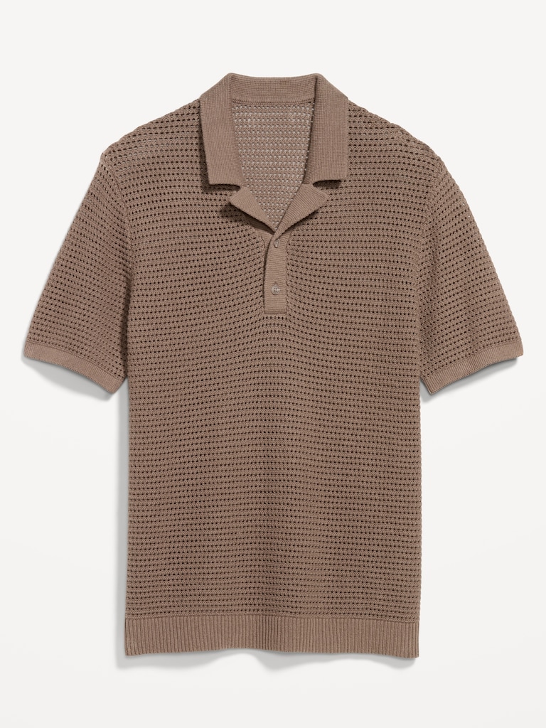 Short-Sleeve Polo Sweater