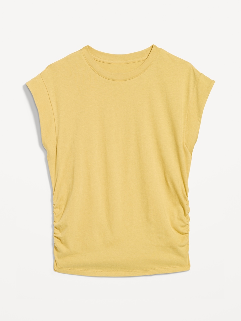 Cap-Sleeve Side-Cinch Top