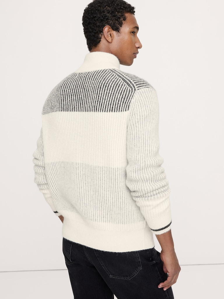 Alpaca-Wool Blend Sweater Jacket