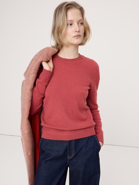 Maglione girocollo in cotone e cashmere giallo Banana Maglione girocollo in cotone e cashmere giallo Banana