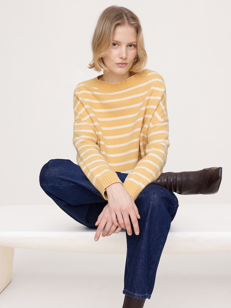 Merino-Cotton Cropped Sweater