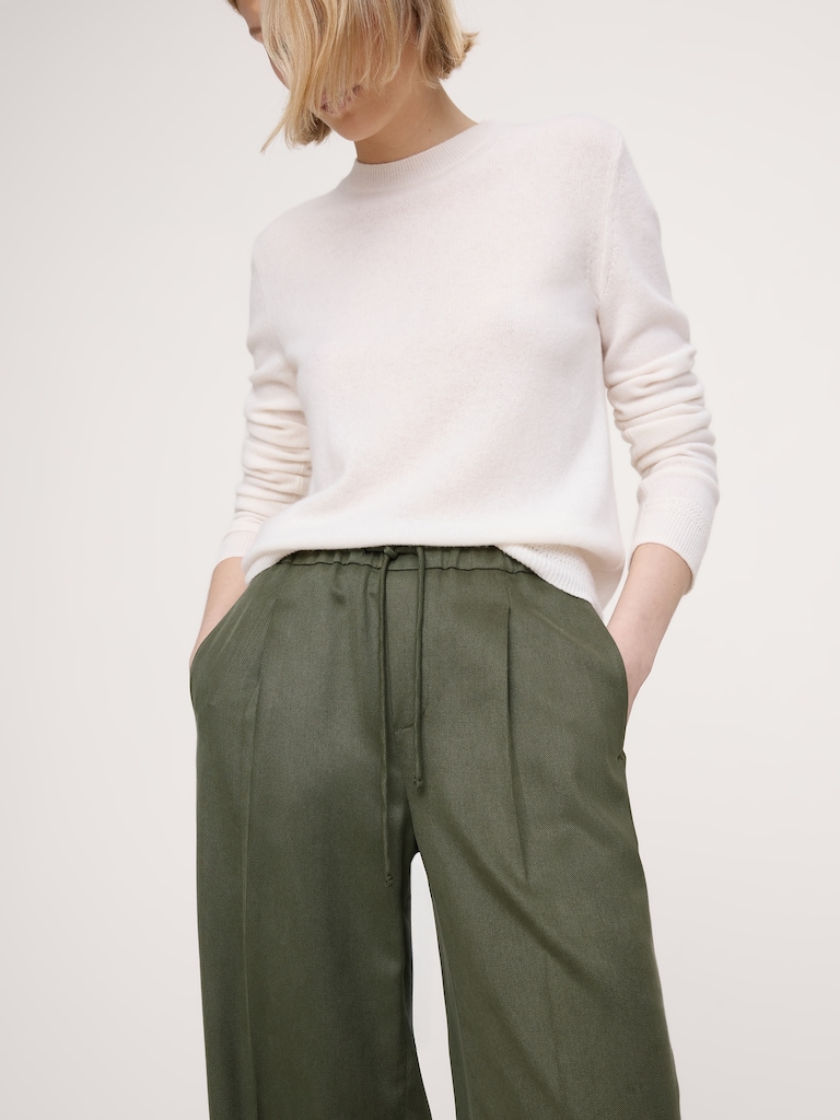 High-Rise Wide-Leg Drapey TENCEL™ Pull-On Pant