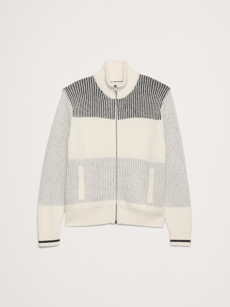 Alpaca-Wool Blend Sweater Jacket