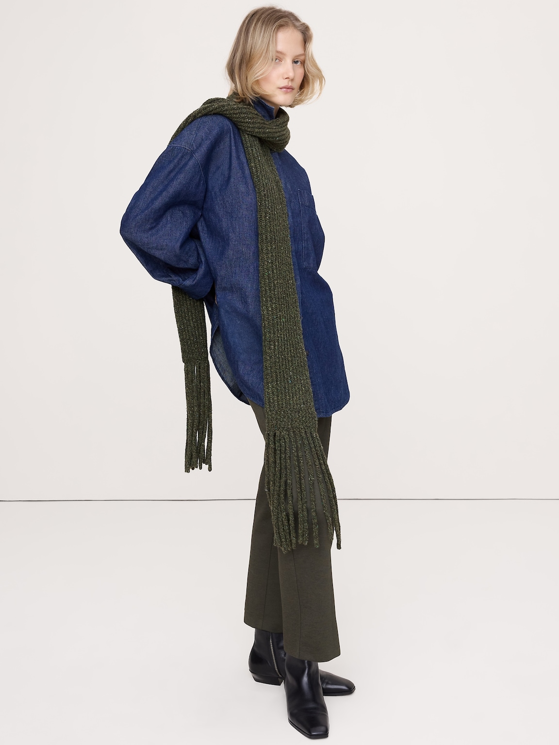 Donegal Wool-Blend Extra-Long Scarf