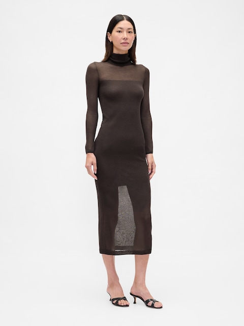 Sheer Turtleneck Maxi Sweater Dress | Gap