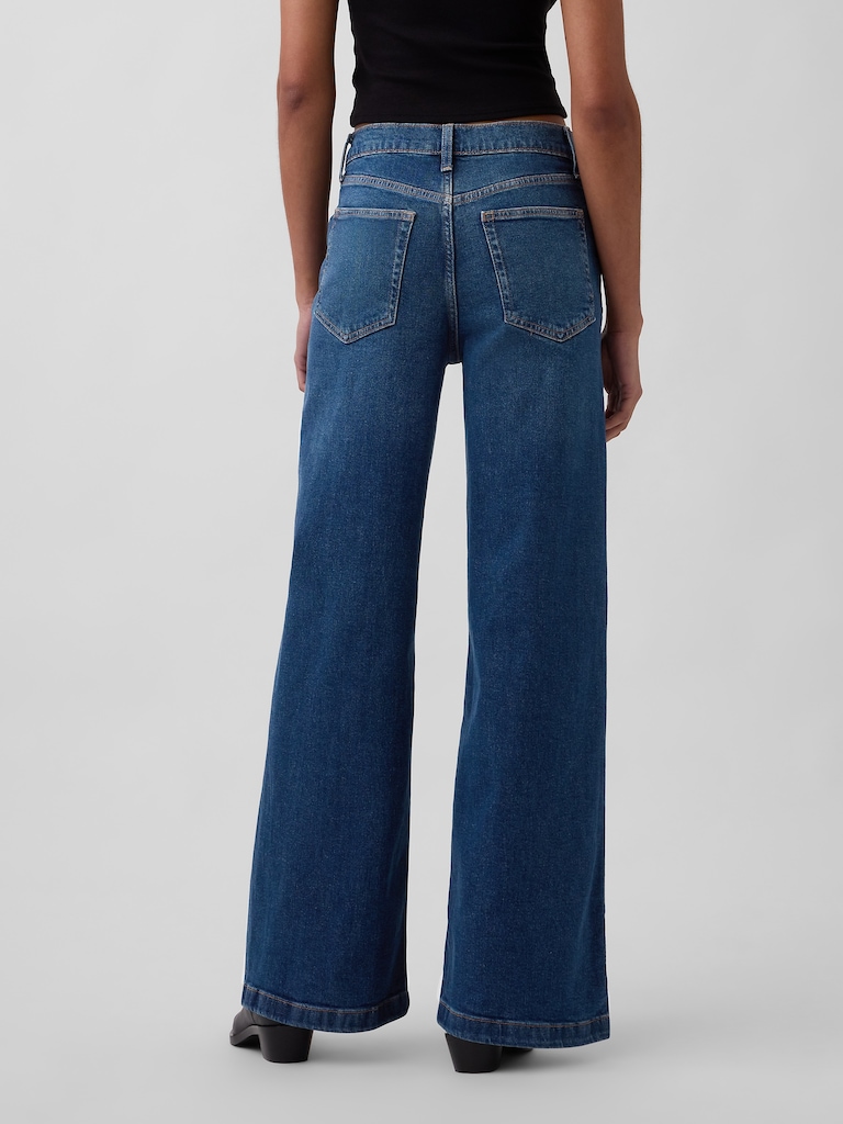 High Rise Stride Wide-Leg Jeans