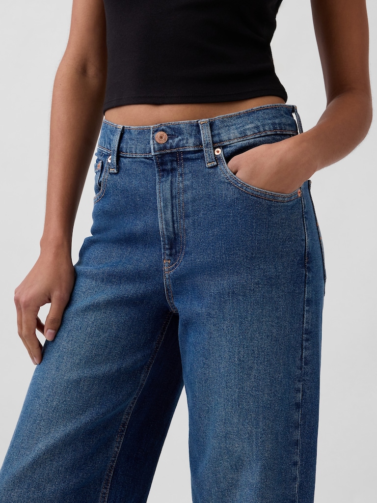 High Rise Stride Wide-Leg Jeans