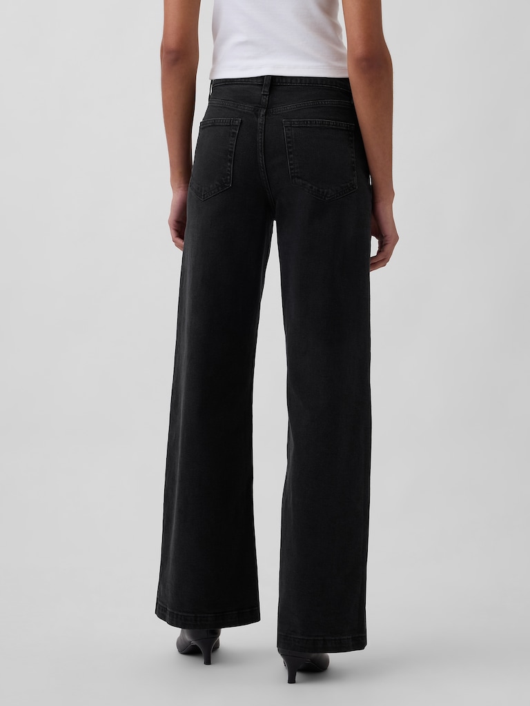 High Rise Stride Wide-Leg Jeans