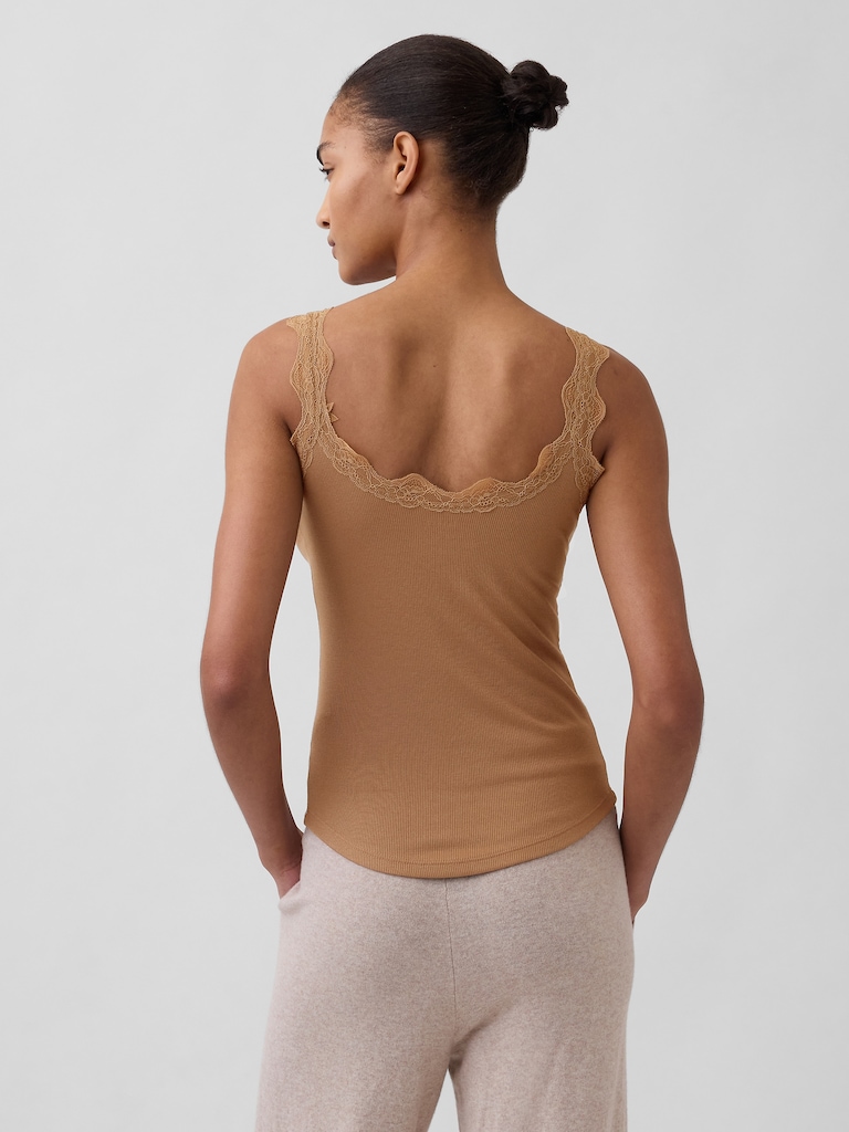 Mini Rib Lace PJ Tank Top