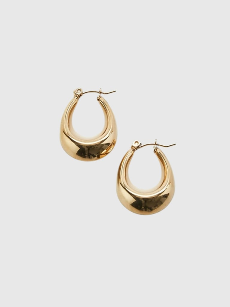 Gold Oval Hoop Earrings