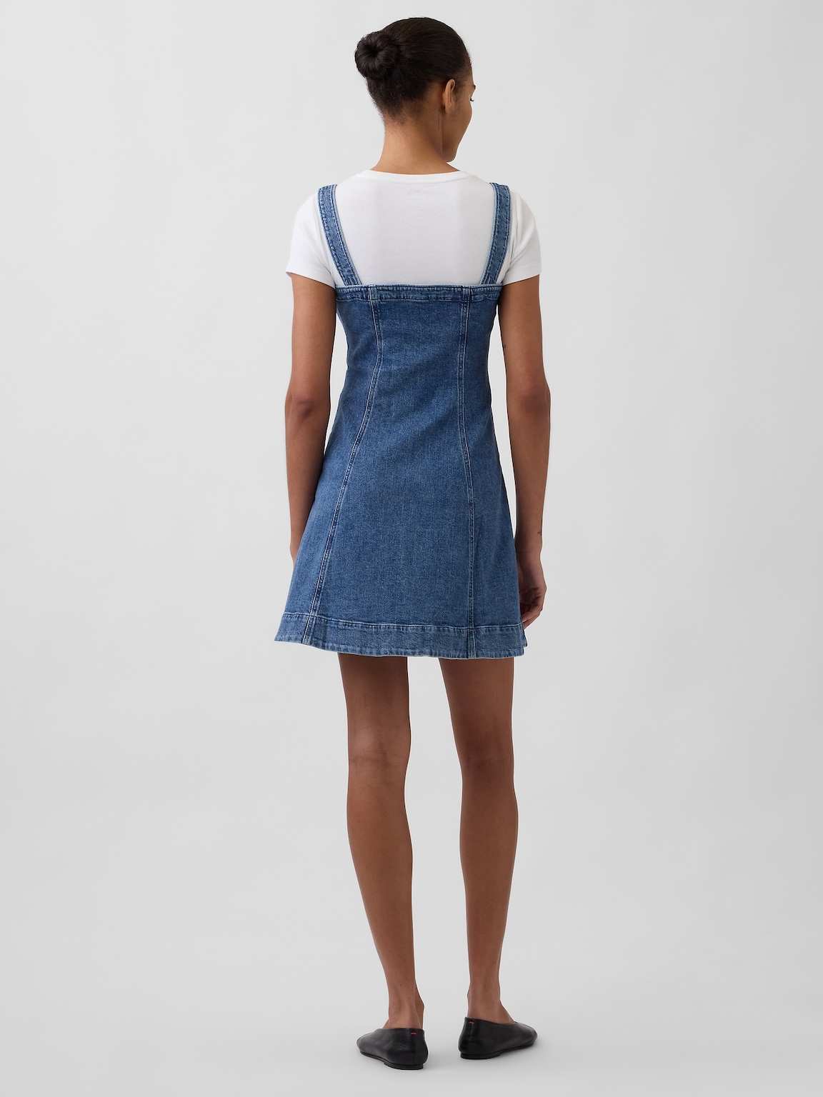 Denim Zip-Front Mini Dress