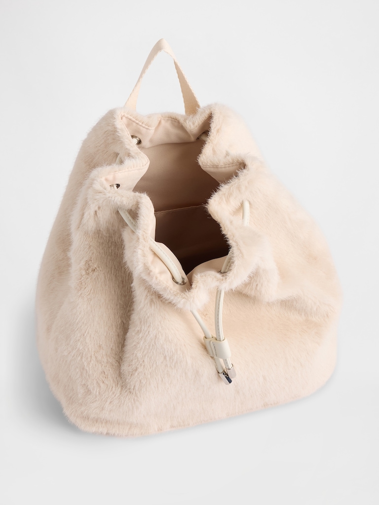 Kids Faux Fur Backpack