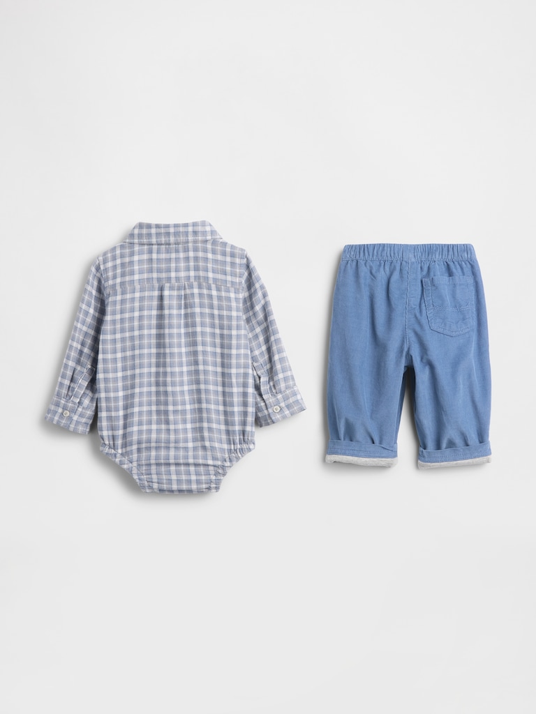 Baby Flannel & Corduroy Outfit Set