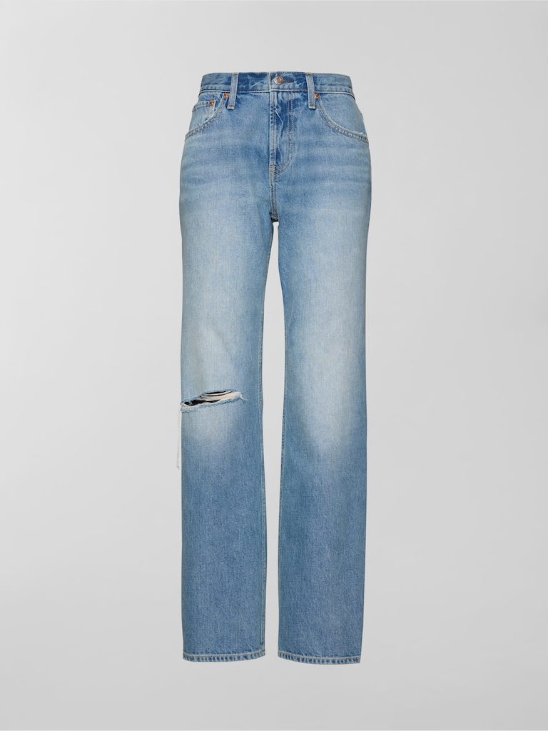 Mid Rise Rigid Relaxed Straight Jeans