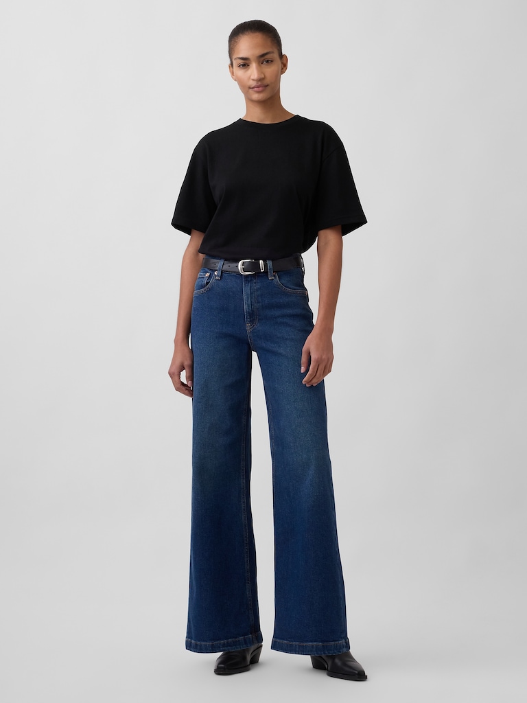 High Rise Stride Wide-Leg Jeans