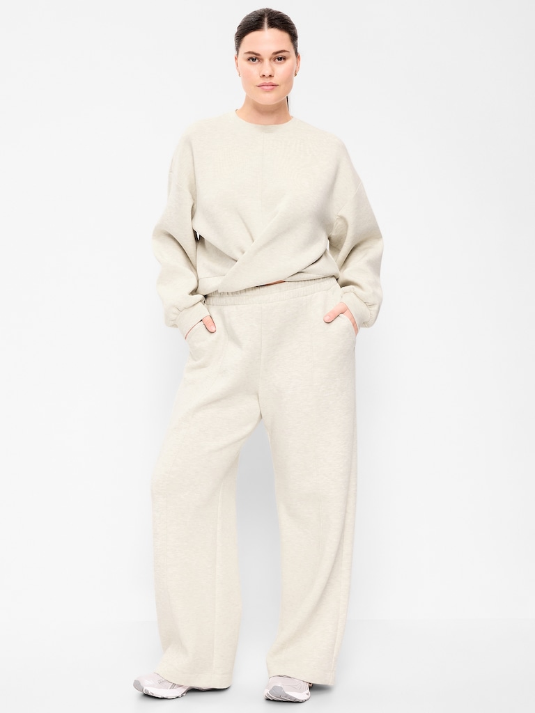 High-Waisted Bounce Fleece Wide-Leg Sweatpants