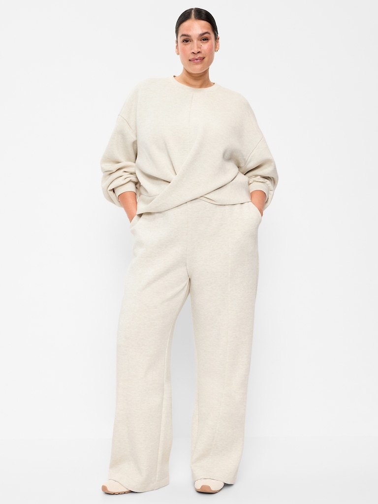 High-Waisted Bounce Fleece Wide-Leg Sweatpants