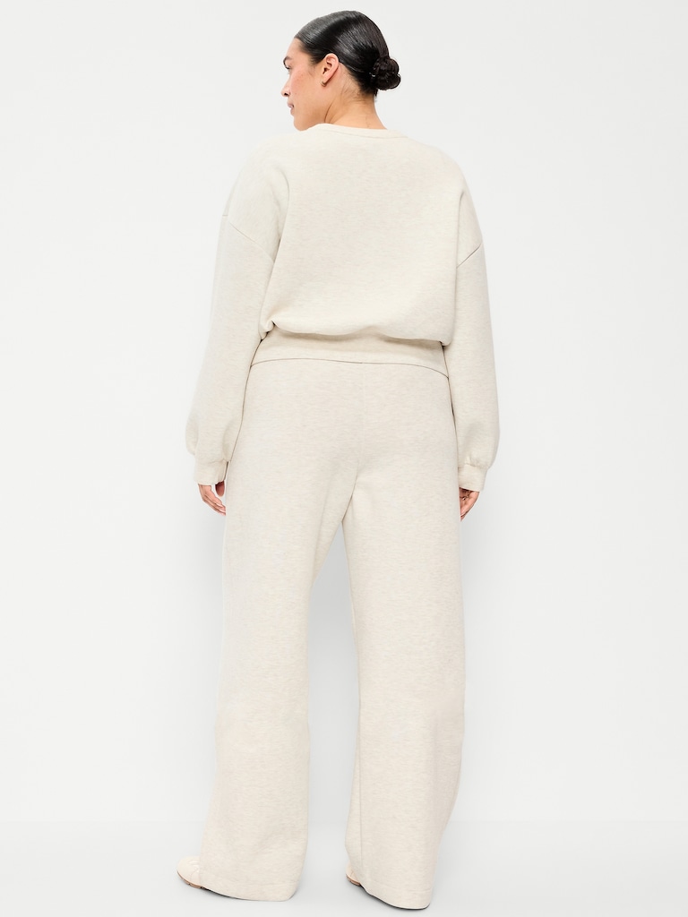 High-Waisted Bounce Fleece Wide-Leg Sweatpants