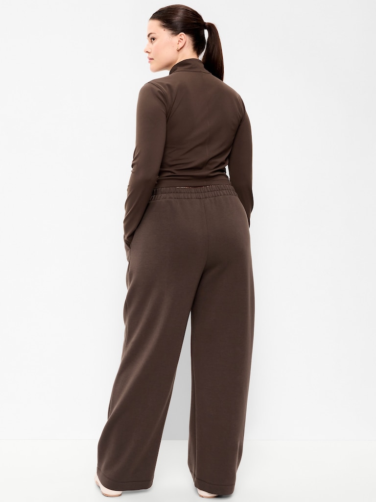 High-Waisted Bounce Fleece Wide-Leg Sweatpants