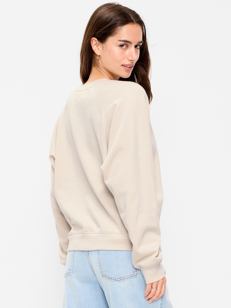 Oversized Graphic Raglan Sweatshirt