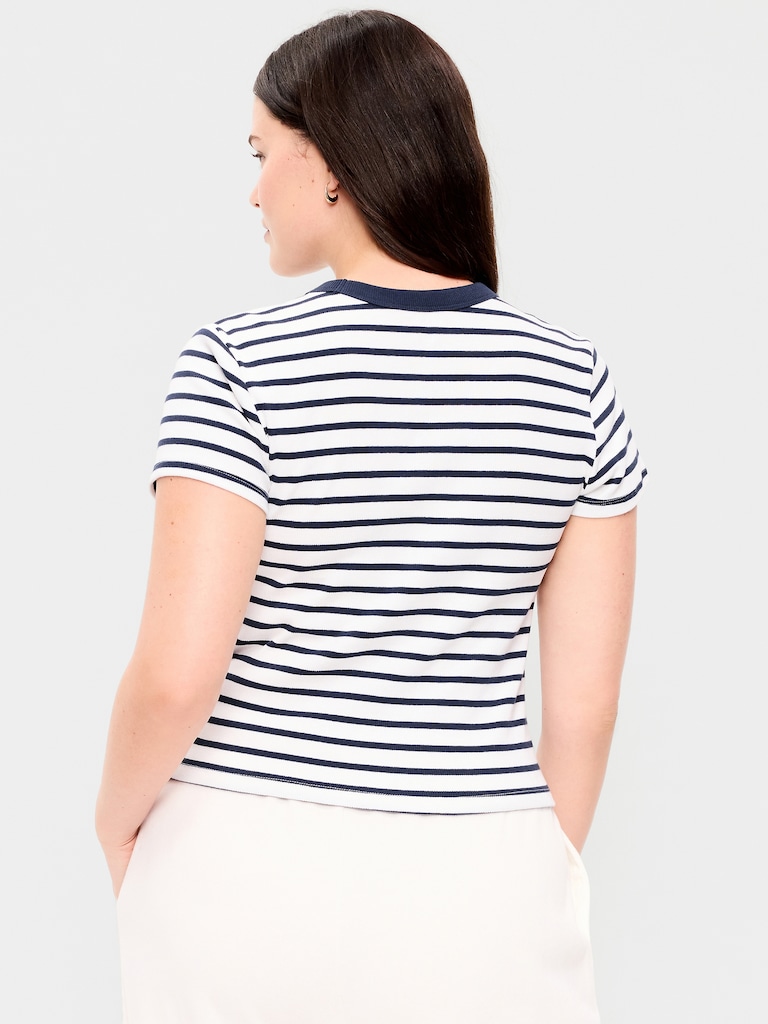 Snug Crew-Neck Ribbed T-Shirt