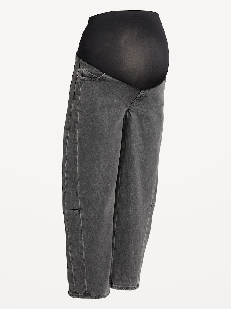 Maternity Full-Panel Barrel Ankle Jeans