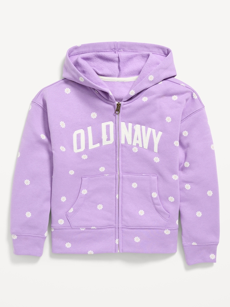 Logo-Graphic Zip Hoodie for Girls