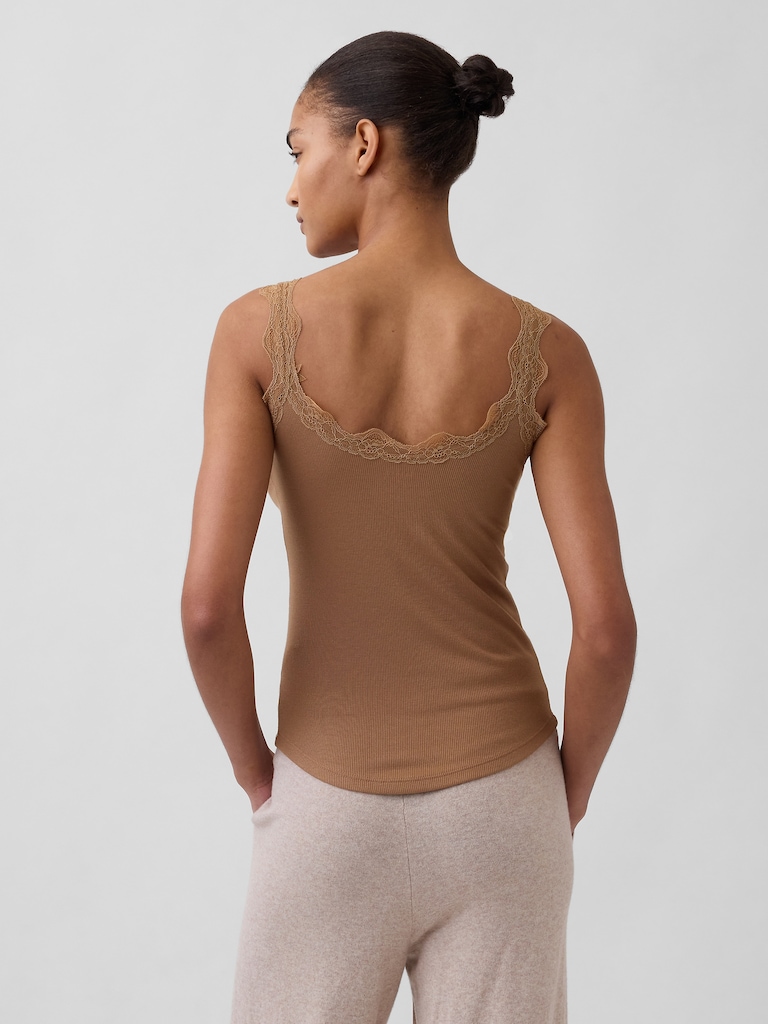 Mini Rib Lace PJ Tank Top