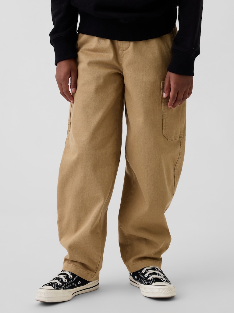 Kids Brushed Cargo Baggy Taper Pants