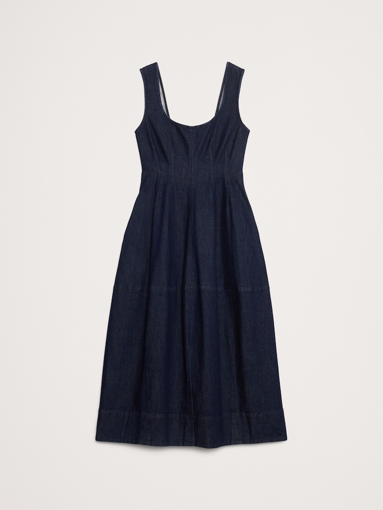 Denim Barrel Midi Dress