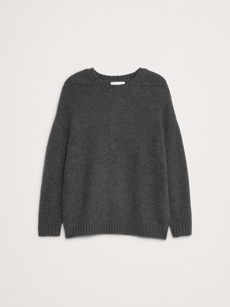 Oversized Merino-Cotton Crew-Neck Sweater