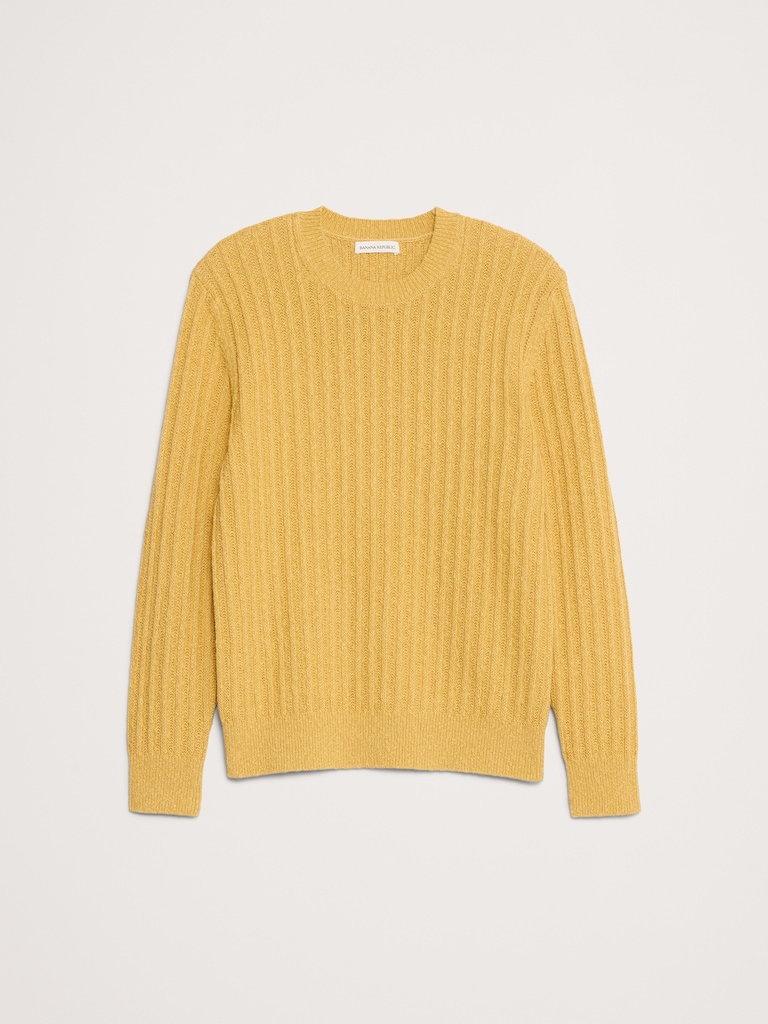 Cotton-Linen Blend Crew-Neck Sweater