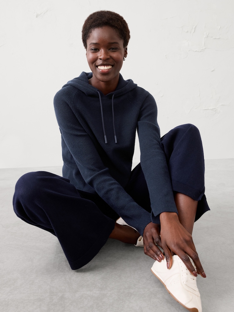 Ribbed Sweater Hoodie