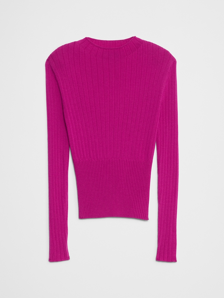 Merino Wool Ribbed Sweater
