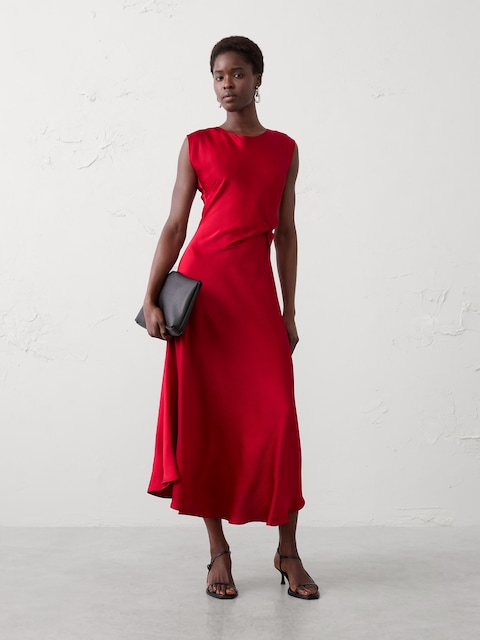 Robe Rouge Banana Republic Taille 4P (petite) - Style Enveloppante, Occasion Très Bon état