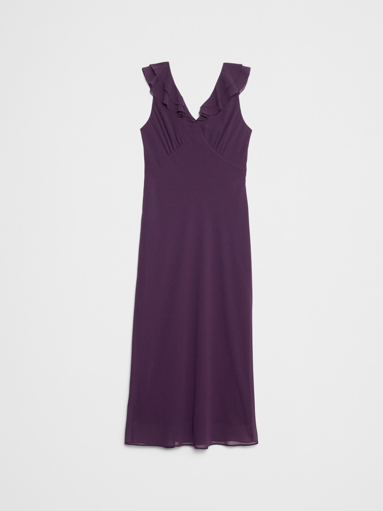 Bias Ruffle Maxi Dress