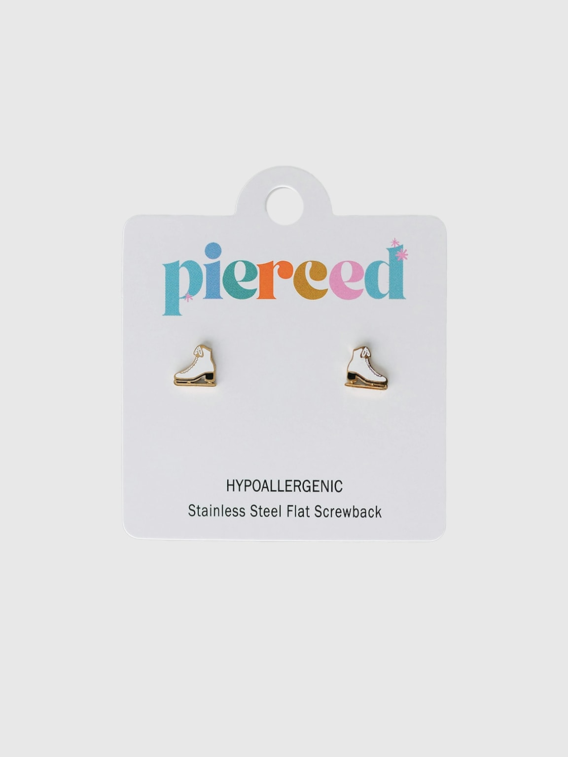 Pierced Co Ice Skate Screwback Earrings