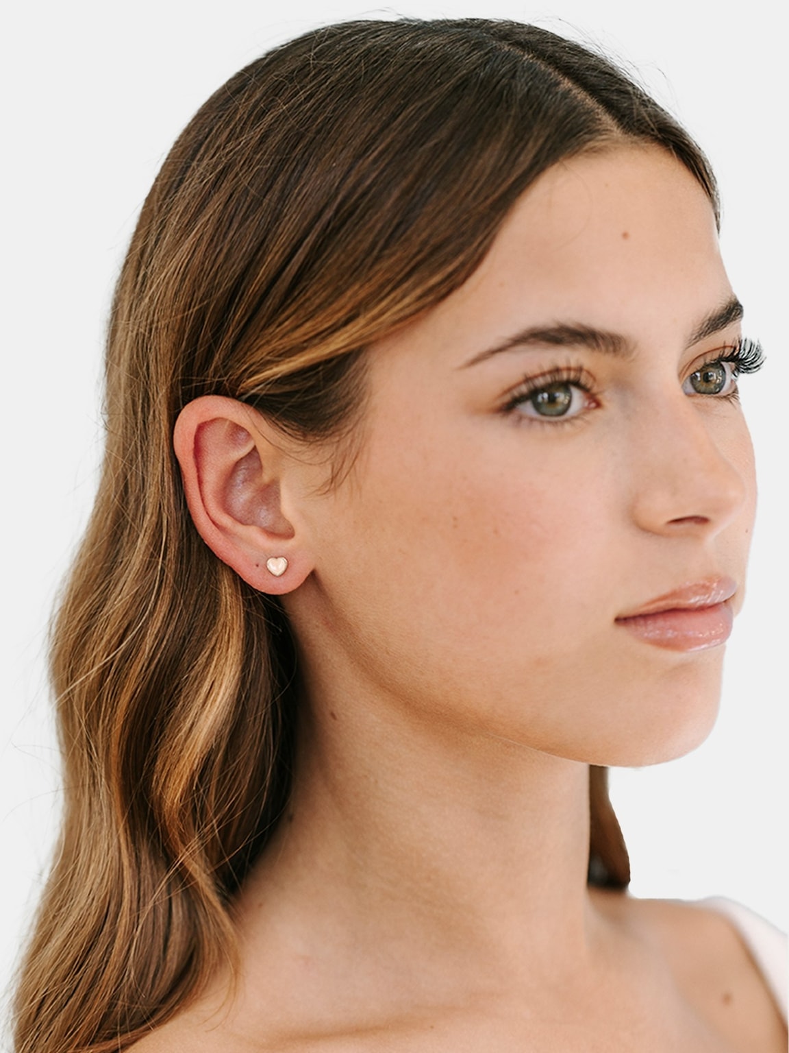 Pierced Co Tiny Peachy Heart Screwback Earrings