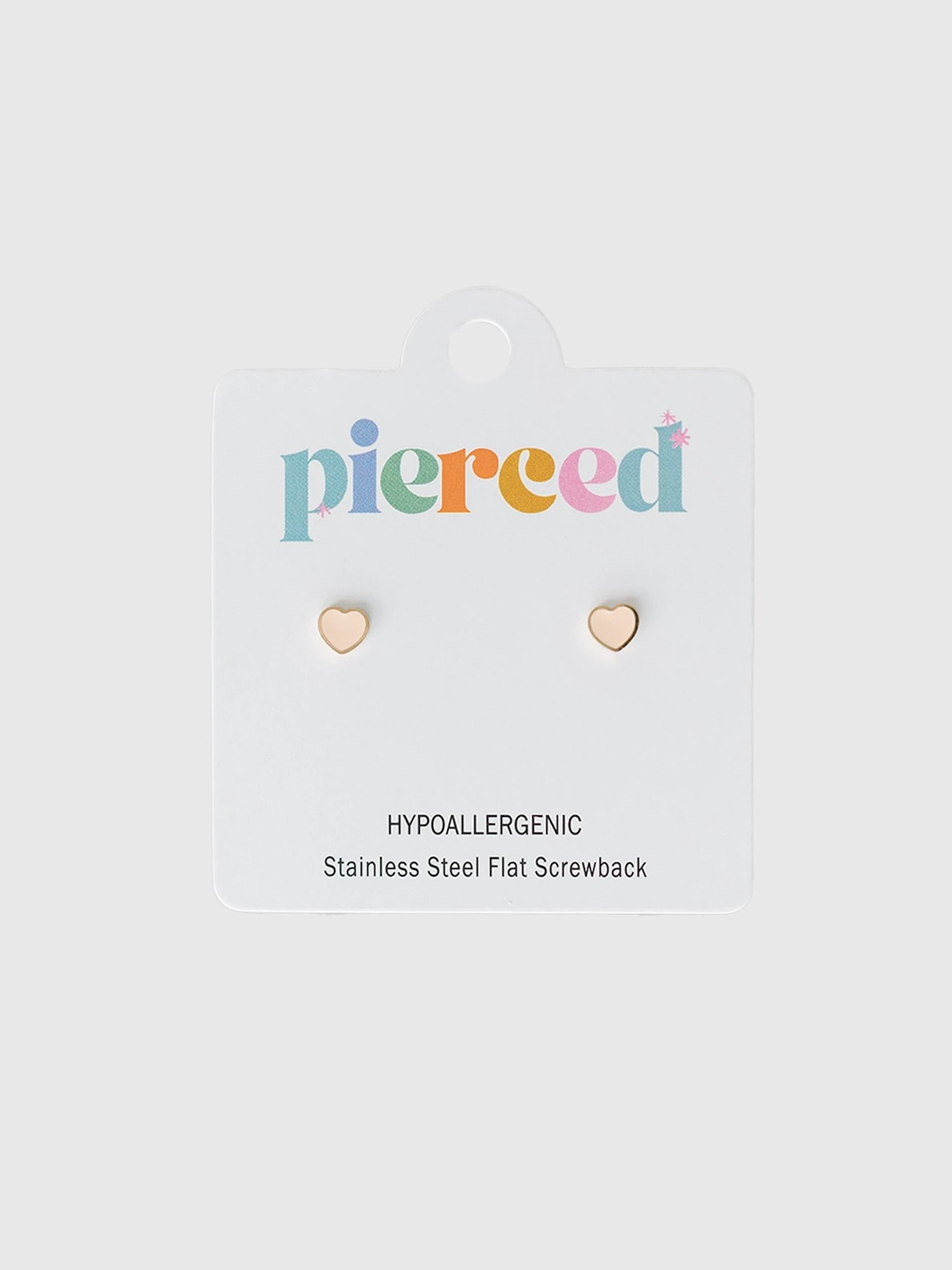Pierced Co Tiny Peachy Heart Screwback Earrings