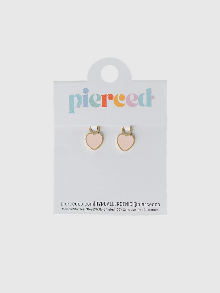 Pierced Co Peachy Heart Charm For Huggie Earrings