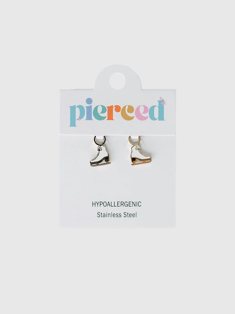 Pierced Co Ice Skate Charm For Huggie Earrings