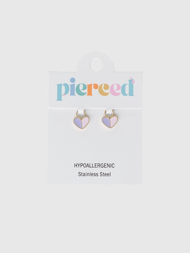 Pierced Co Heart Duo Charm For Huggie Earrings