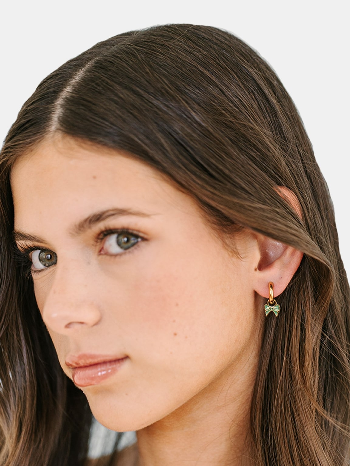 Pierced Co Green Bow Charm For Huggie Earrings