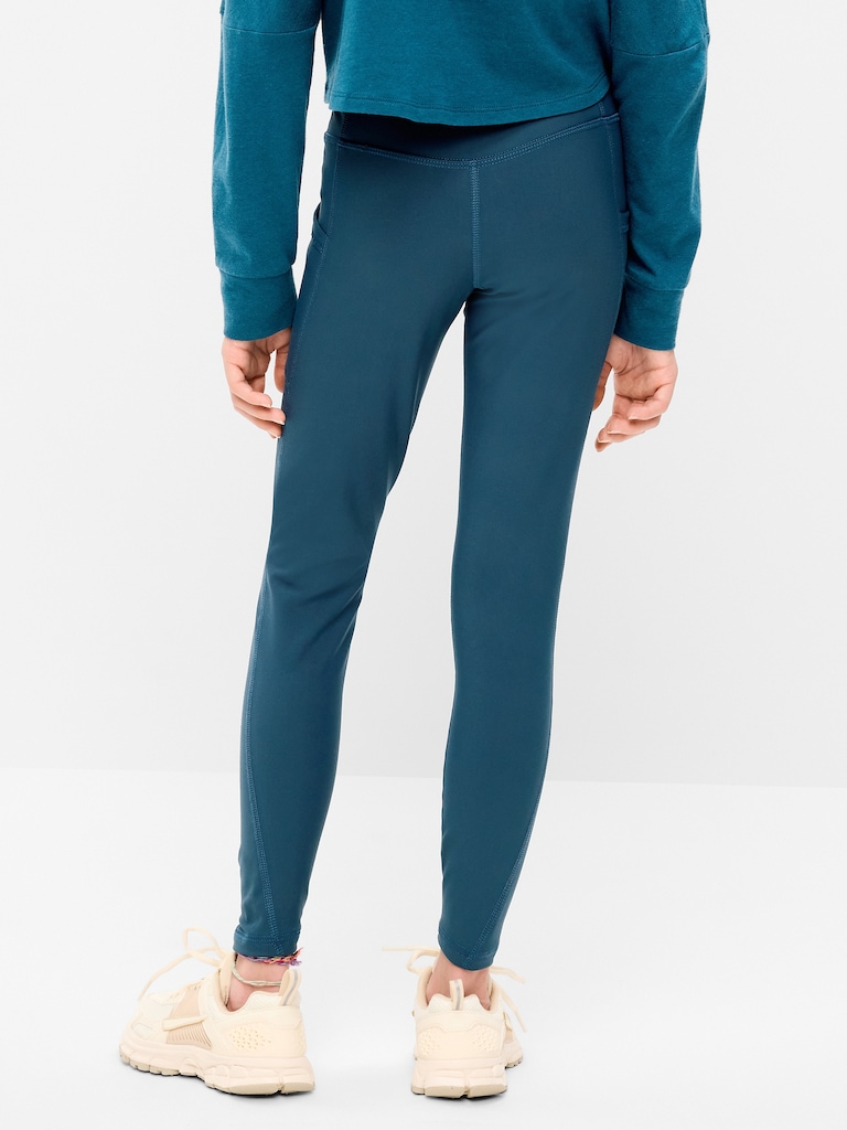 High-Waisted PowerSoft 7/8-Length Side-Pocket Leggings for Girls