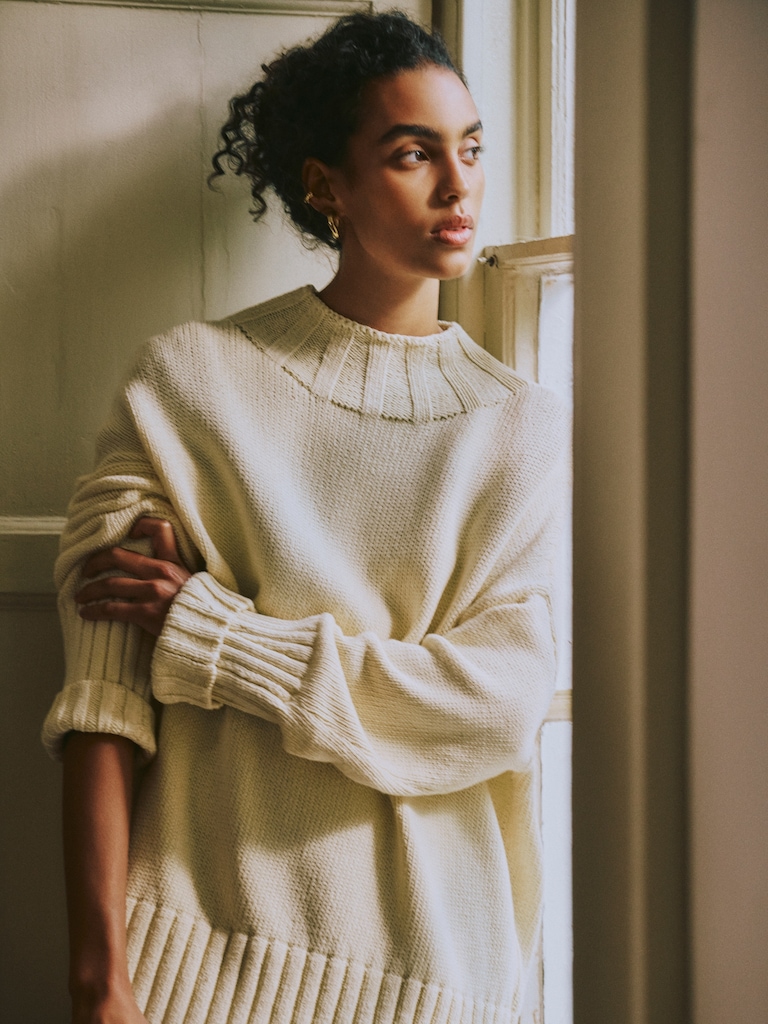 Chunky Cotton Tunic Sweater