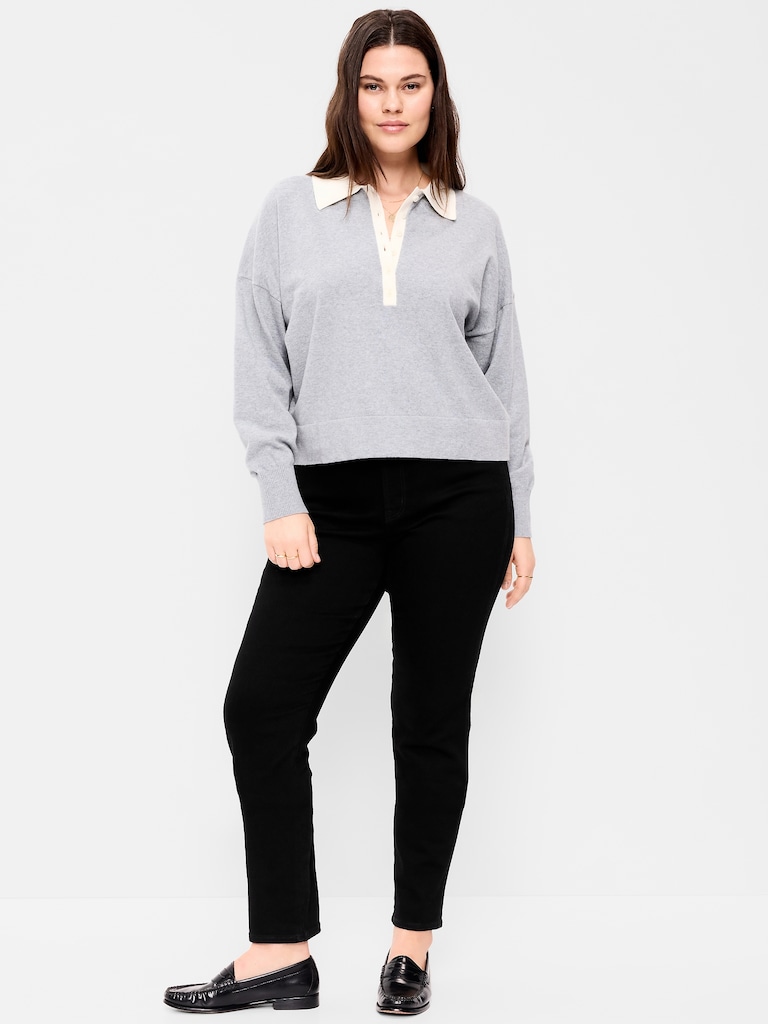 High-Waisted Slim Jeans