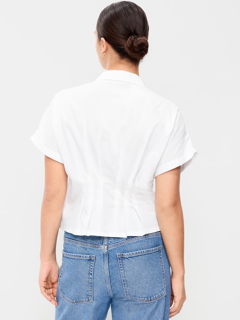 Slim-Waisted Button-Down Shirt