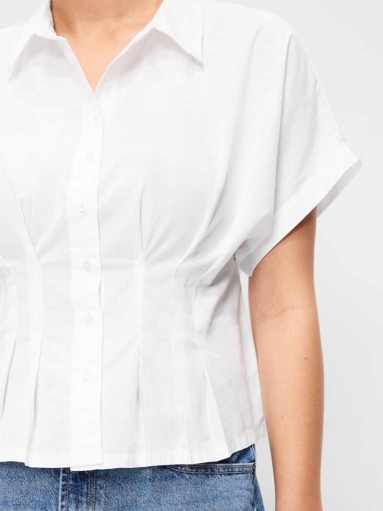 Slim-Waisted Button-Down Shirt